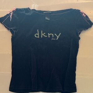 2000’s DKNY Black Tee with Embroidered Logo
